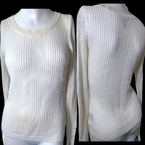 Attention Open Knit Sweater Coverup size XS Cotton and Rayon Semi-sheer - Picture 1 of 8